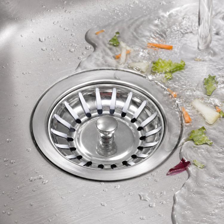 Replacement Sink Strainer Basket For IKEA Older Models 80mm Stainless Steel Kitchen Sink Stopper With 3-Prong Plug
