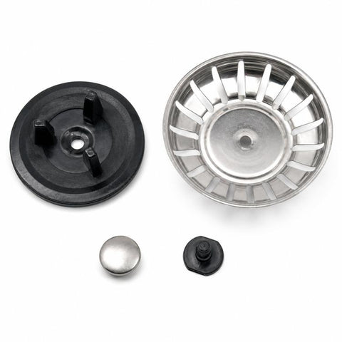 Replacement Sink Strainer Basket For IKEA Older Models 80mm Stainless Steel Kitchen Sink Stopper With 3-Prong Plug