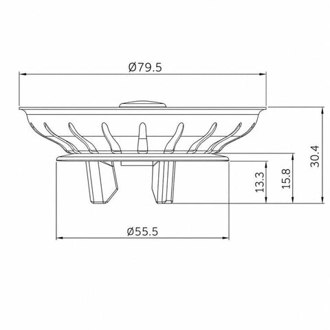 Replacement Sink Strainer Basket For IKEA Older Models 80mm Stainless Steel Kitchen Sink Stopper With 3-Prong Plug