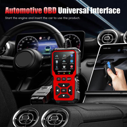Car Fault Diagnostic Scanner OBD2 Engine Fault Code Reader, Red