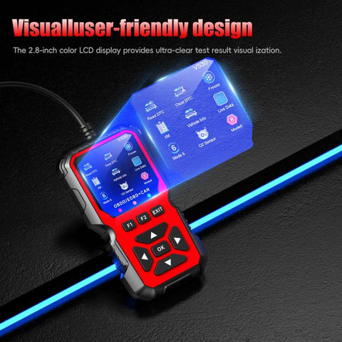 Car Fault Diagnostic Scanner OBD2 Engine Fault Code Reader, Red
