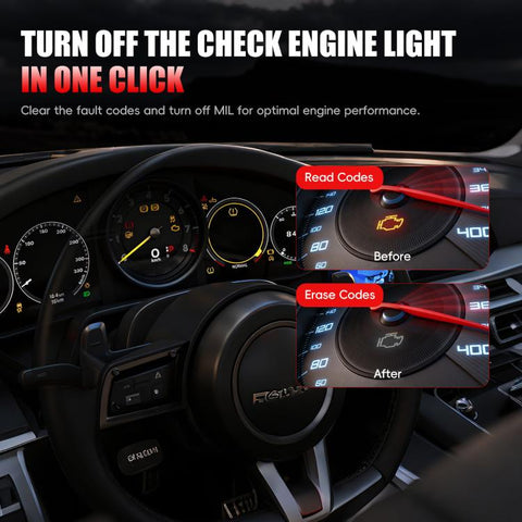 FOXSUR V530 Car Fault Diagnostic Scanner OBD2 Engine Fault Code Reader, Black