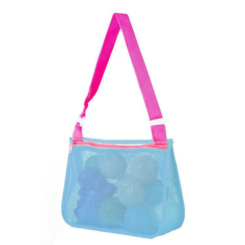 Single-Shoulder Stationery Pouch Children Mesh Foldable Thickened Mesh Beach Bag