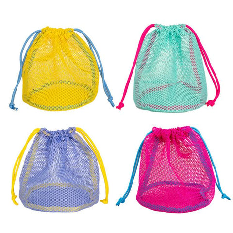 Mesh Drawstring Bag Breathable Travel Toiletry Pouch Beach Toy Bag For Kids Swim