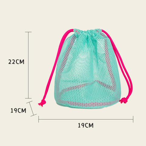 Mesh Drawstring Bag Breathable Travel Toiletry Pouch Beach Toy Bag For Kids Swim