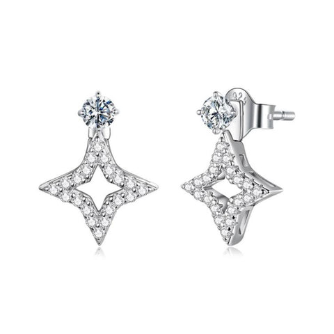 S925 Sterling Silver Detachable Moissanite Stud Earrings, MSE135