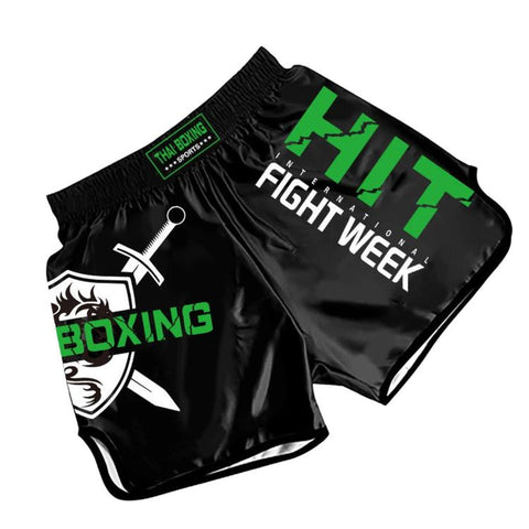 ZhuoAo Muay Thai Boxing Shorts Kickboxing & Sanda Training Fight Shorts For Men & Women, L, XL