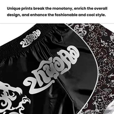 ZhuoAo Muay Thai Boxing Shorts Kickboxing & Sanda Training Fight Shorts For Men & Women, L, XL