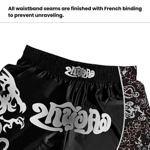 ZhuoAo Muay Thai Boxing Shorts Kickboxing & Sanda Training Fight Shorts For Men & Women, S, M