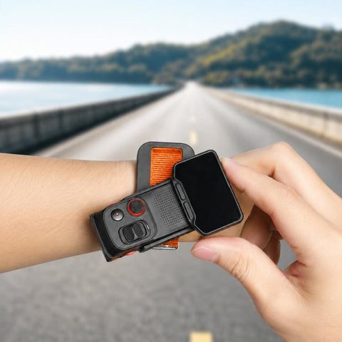 For Insta360 Luna Ultra Wrist Strap Mount Holder Remote Screen Rotating Bracket, Standard (Orange), Standard (Black), Standard (Red White Stripes), Standard (Blue White Stripes), Multi-Angle (Orange), Multi-Angle (Black), Multi-Angle (Red White Stripes...