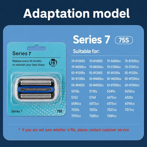 75S Replacement Head For Braun Series 7 Electric Shavers Foil & Cutter Cassette Unit, 75S