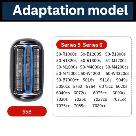 65B Replacement Head For Braun Series 5 & 6 Shavers 50-R1000s / 50-B1200S / 50-B1300s, 65B