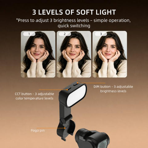 For DJI Osmo Pocket 4 BRDRC Camera Handheld Gimbal Selfie Fill Light, BRDRC