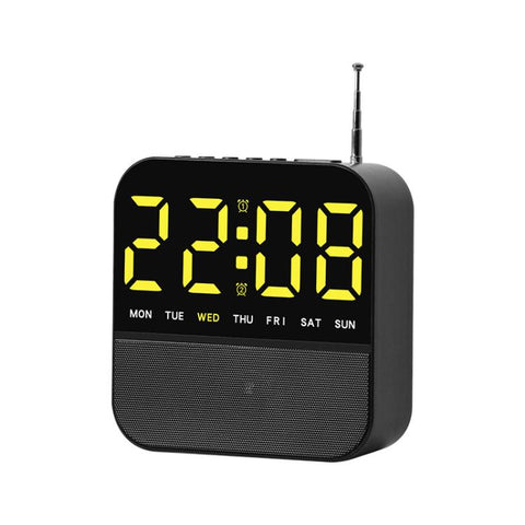 FM Radio Alarm Clock Digital LED Bedside Desk Clock with Dual Alarms Snooze