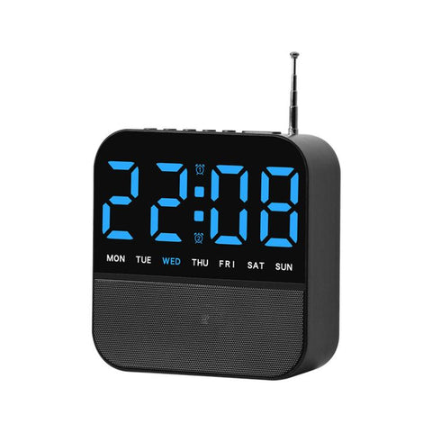 FM Radio Alarm Clock Digital LED Bedside Desk Clock with Dual Alarms Snooze