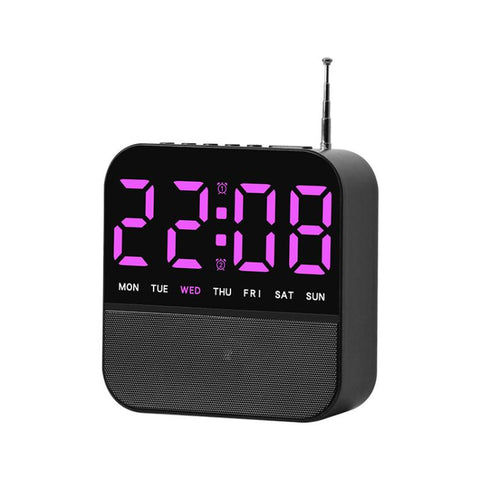 FM Radio Alarm Clock Digital LED Bedside Desk Clock with Dual Alarms Snooze
