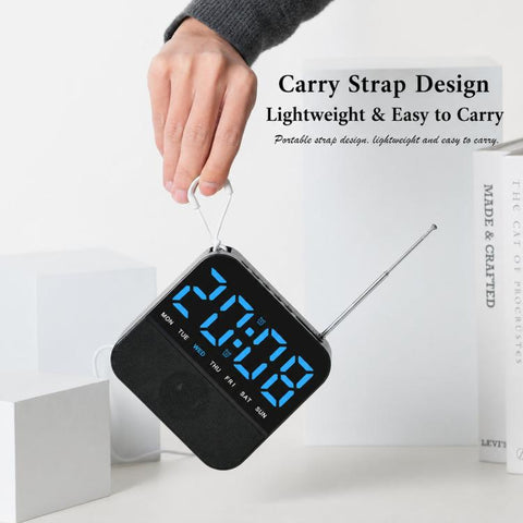 FM Radio Alarm Clock Digital LED Bedside Desk Clock with Dual Alarms Snooze