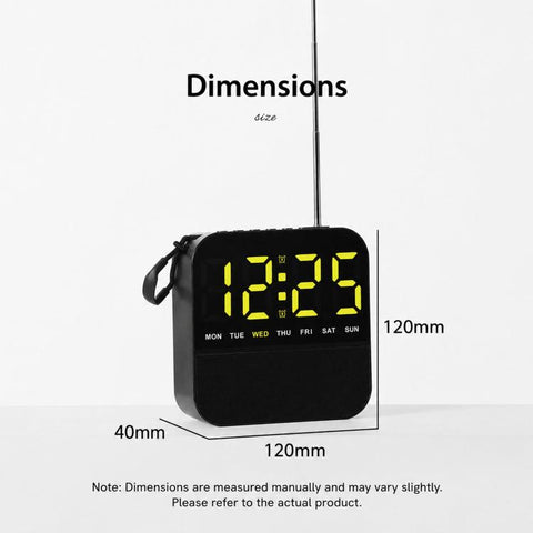 FM Radio Alarm Clock Digital LED Bedside Desk Clock with Dual Alarms Snooze