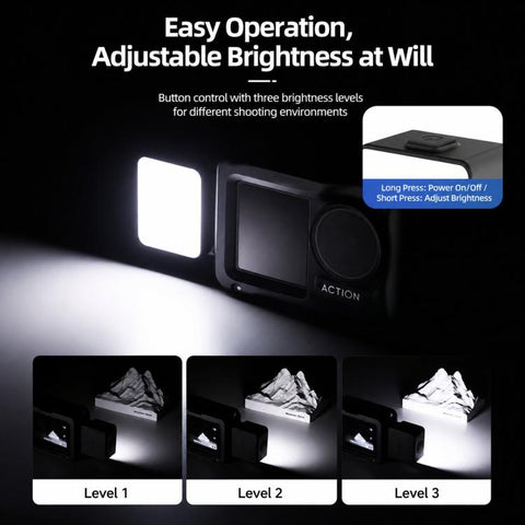 For DJI Osmo Action 5 Pro / 4 / 3 Magnetic Fill Light Portable Photography Lamp, ML-M02
