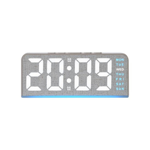 Digital Alarm Clock With Bottom Ambient Light Displaying Time Weekday Date Temperature