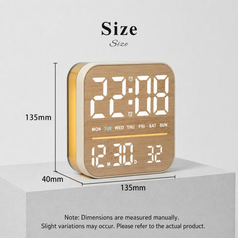 Digital Alarm Clock LED Desk Clock with Night Light USB Output Dimmable Display