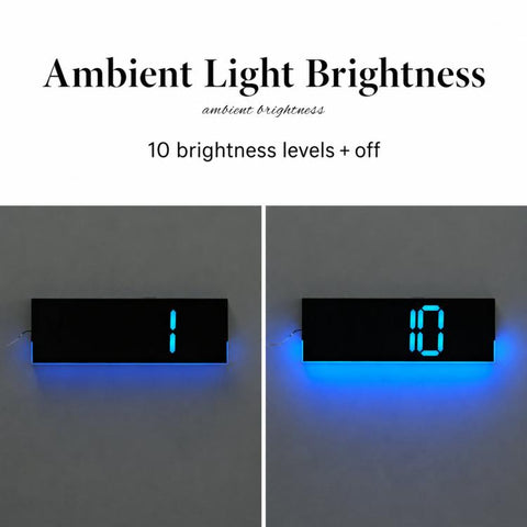 12.6 Inch LED Desk Clock Large Digital Wall Clock With RGB Ambient Light Temp / Date / Week / DST / Timer