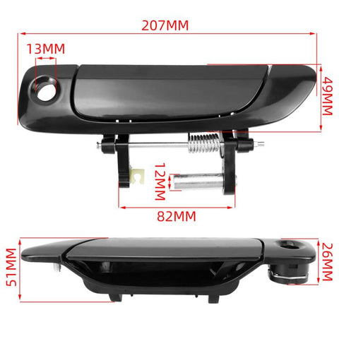 For 2001-2005 Honda Civic Exterior Door Handles, Front Left 72180S5A013FL, Front Right 72140S5A013FR, Rear Left 72680S5A003RL, Rear Right 72640S5A003RR, 4pcs /Set