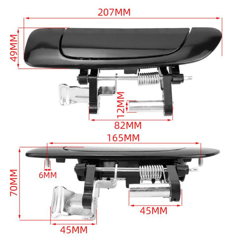 For 2001-2005 Honda Civic Exterior Door Handles, Front Left 72180S5A013FL, Front Right 72140S5A013FR, Rear Left 72680S5A003RL, Rear Right 72640S5A003RR, 4pcs /Set