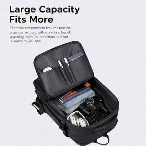 REMOID Expandable Travel Laptop Backpack Waterproof Business Carry On Rucksack With USB Port