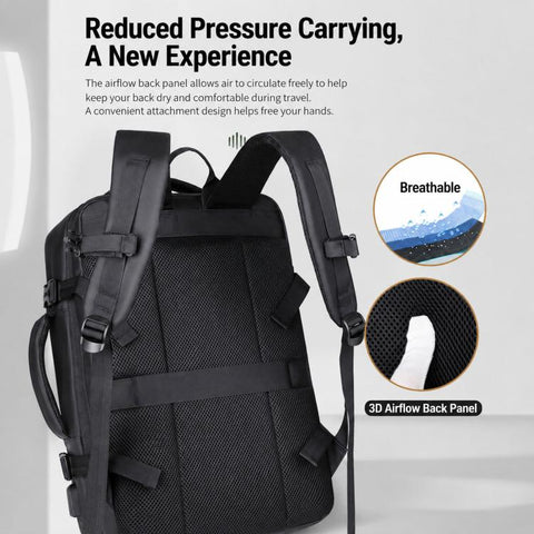 REMOID Expandable Travel Laptop Backpack Waterproof Business Carry On Rucksack With USB Port