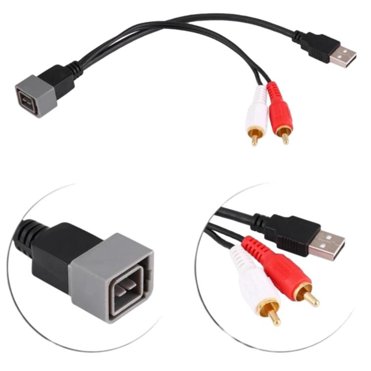 For Nissan Juke Car Stereo CD Player To 2-Channel RCA Audio + USB Data Cable, For Nissan Juke