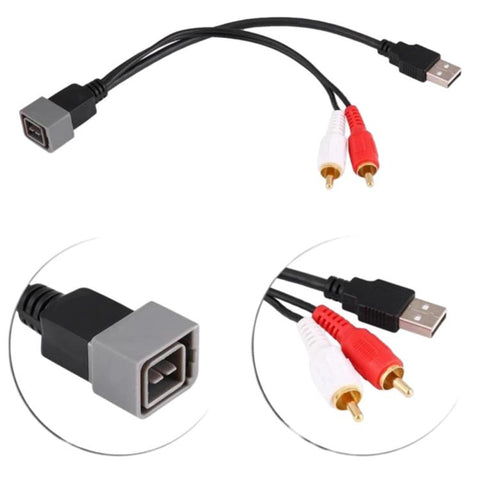 For Nissan Juke Car Stereo CD Player To 2-Channel RCA Audio + USB Data Cable, For Nissan Juke