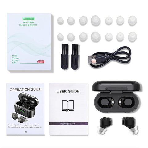 Goodmi Bluetooth Hearing Aids for Seniors App & Button Controlled Sound Amplifier with LED Display