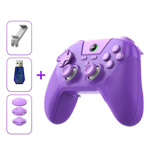 BSP G3 Tri-Mode Game Controller With Carbon Joysticks Macro Keys For PC / Switch / PS4 / iOS & Android, With Stand White, With Stand Black, With Stand Pink, With Stand Purple, With Receiver White, With Receiver Black, With Receiver Pink                ...