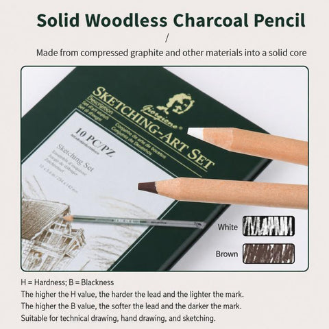 Sketching Pencil Set With Metal Tin Case Graphite Charcoal Drawing Pencils & Art Accessories Kit, Giorgione 10 In 1, Giorgione  12 In 1, Giorgione  19 In 1, Giorgione 27 In 1