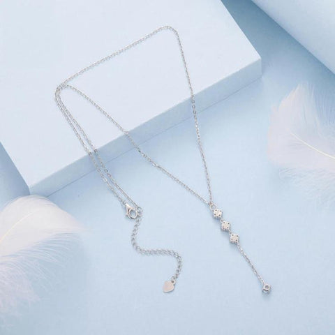 Lucky Four-Leaf Clover Y-Shaped Necklace Long Elegant Collarbone Chain, YIN132