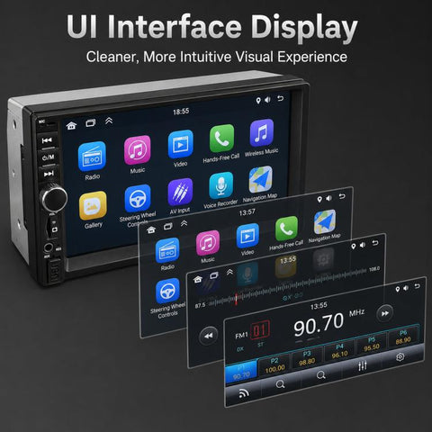 In-Car Navigation Smart Center Console Universal Voice Control, Radio, And Reverse Camera All-In-One Unit, 7 inch TCD-106B, 7 inch TCD-107B