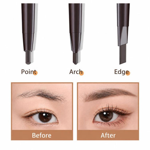 MYONLY Dual-Ended Eyebrow Pencil Set with Spoolie Brush, 3pcs Black, 3pcs Light Coffee, 3pcs Medium Coffee, 3pcs Grey, 3pcs Deep Coffee, 3pcs Black+Light Coffee+Deep Coffee, 3pcs Black+Light Coffee+Grey, 3pcs Black+Medium+Grey, 3pcs Black+Grey+Deep Cof...