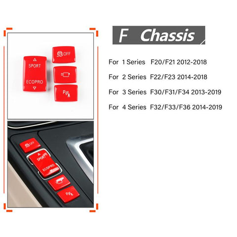 For BMW 1234 Series F Chassis 4pcs /Set Gear Shift Panoramic Camera Reversing Radar Switch Buttons