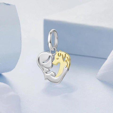 Copper Bracelet Pendant with Heart-Shaped Animal Beads, YIC148