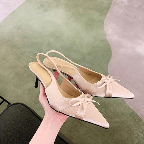 5cm Pointed Toe Backless Low Cut Stiletto Heels, 34, 35, 36, 37, 38, 39, 40, 41, 42
