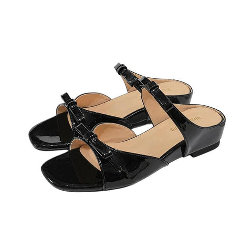 Women Summer Outdoor Square Toe Slippers One Strap Invisible Height Increase Sandals, 35, 36, 37, 38, 39, 40, 41, 42