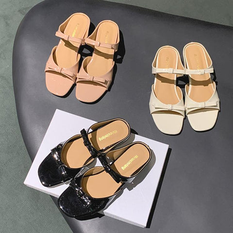 Women Summer Outdoor Square Toe Slippers One Strap Invisible Height Increase Sandals, 35, 36, 37, 38, 39, 40, 41, 42
