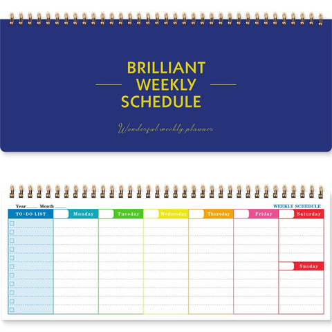 Undated Weekly Planner Pad Desktop Weekly Schedule Notebook with To-Do List 12 x 4.8 inch 60 Sheets