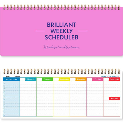 Undated Weekly Planner Pad Desktop Weekly Schedule Notebook with To-Do List 12 x 4.8 inch 60 Sheets