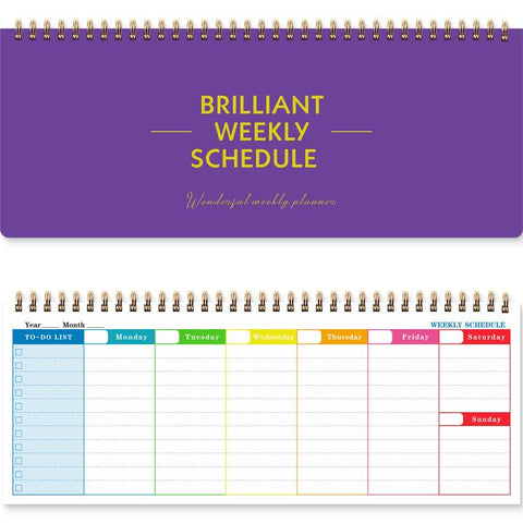 Undated Weekly Planner Pad Desktop Weekly Schedule Notebook with To-Do List 12 x 4.8 inch 60 Sheets