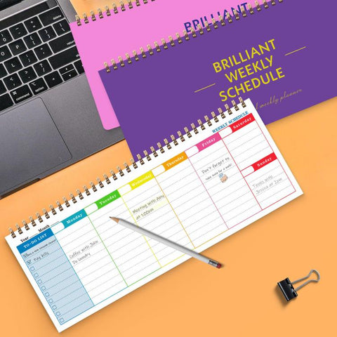 Undated Weekly Planner Pad Desktop Weekly Schedule Notebook with To-Do List 12 x 4.8 inch 60 Sheets