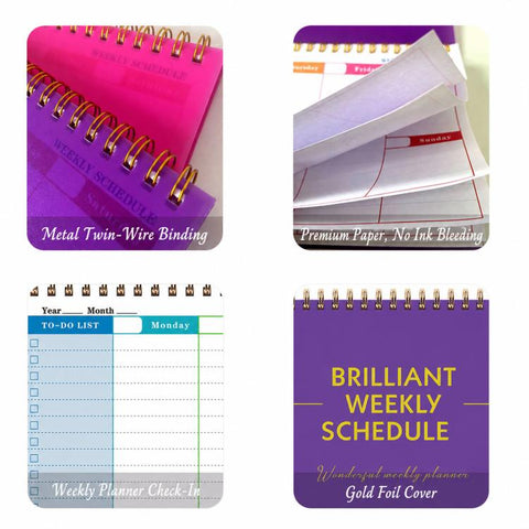 Undated Weekly Planner Pad Desktop Weekly Schedule Notebook with To-Do List 12 x 4.8 inch 60 Sheets