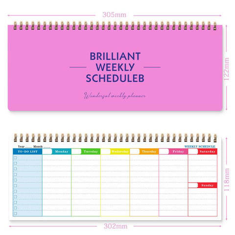 Undated Weekly Planner Pad Desktop Weekly Schedule Notebook with To-Do List 12 x 4.8 inch 60 Sheets