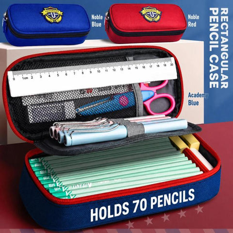 British Style Pencil Case Large Capacity 3-Compartment Pencil Pouch for Students